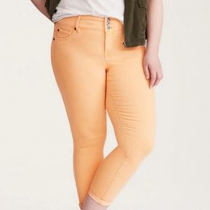 Torrid Cropped Jeggings in Apricot Sorbet